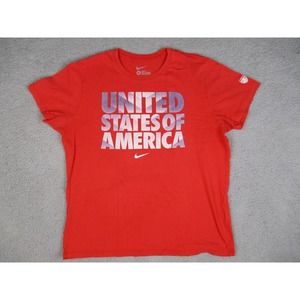 Nike Team USA Soccer‎ T Shirt XL Red Slim Fit United States Of America